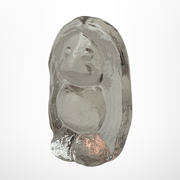 Vintage BERGDALA Swedish art glass crystal troll paperweight figurine - Picture 2 of 7